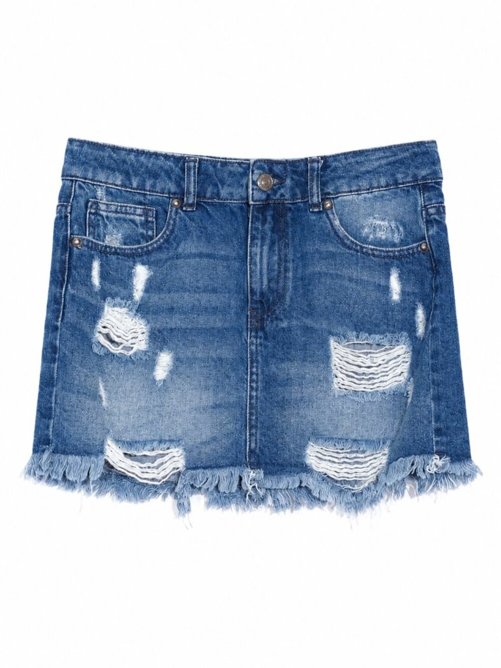 WE THE FREE Y2K Grunge Festival Denim Distressed Frayed Hem Mini Skirt Size 4
